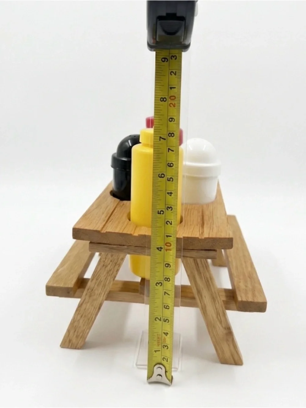 Picnic table condiment kit.